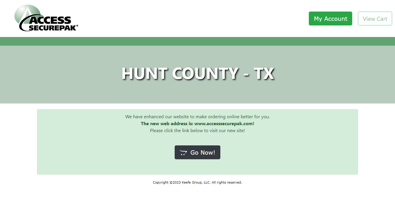 Access Securepak - Hunt County Program - TX - Welcome